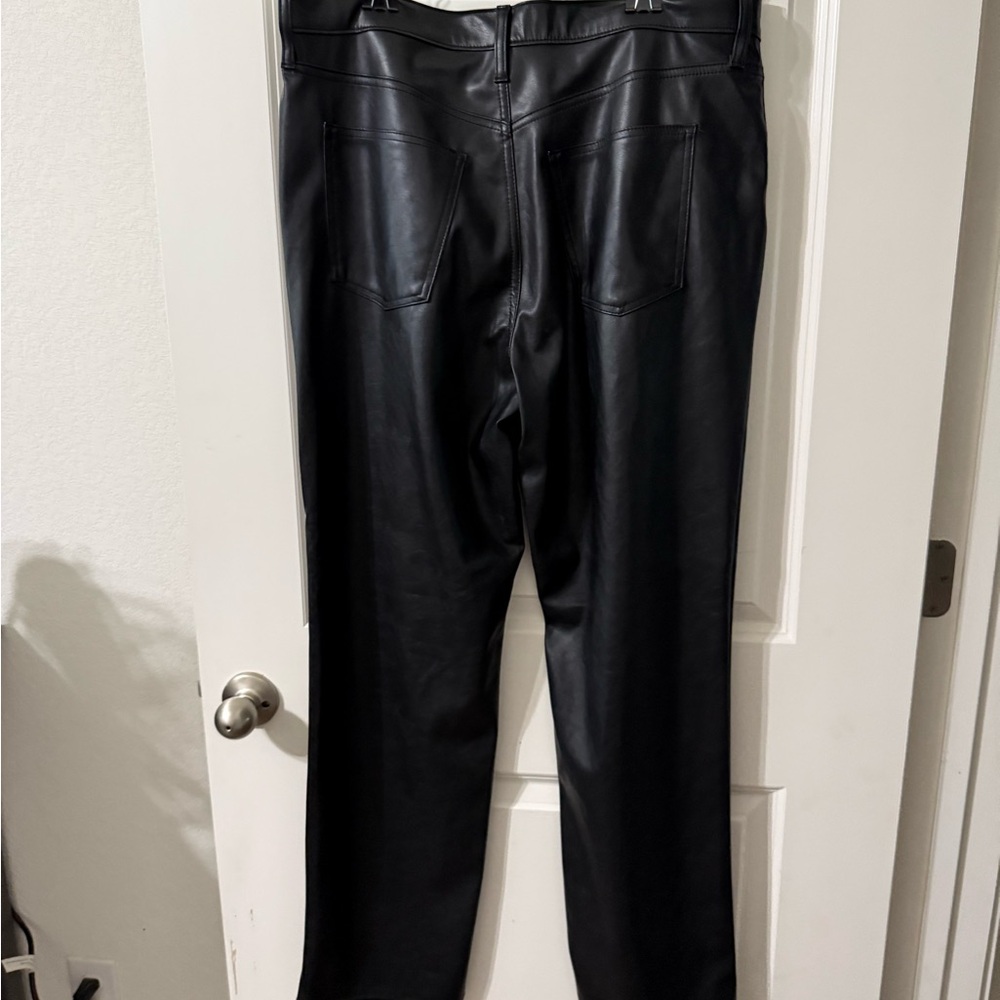 Universal Thread Black Faux Leather Straight Leg Pants - Picture 2 of 3